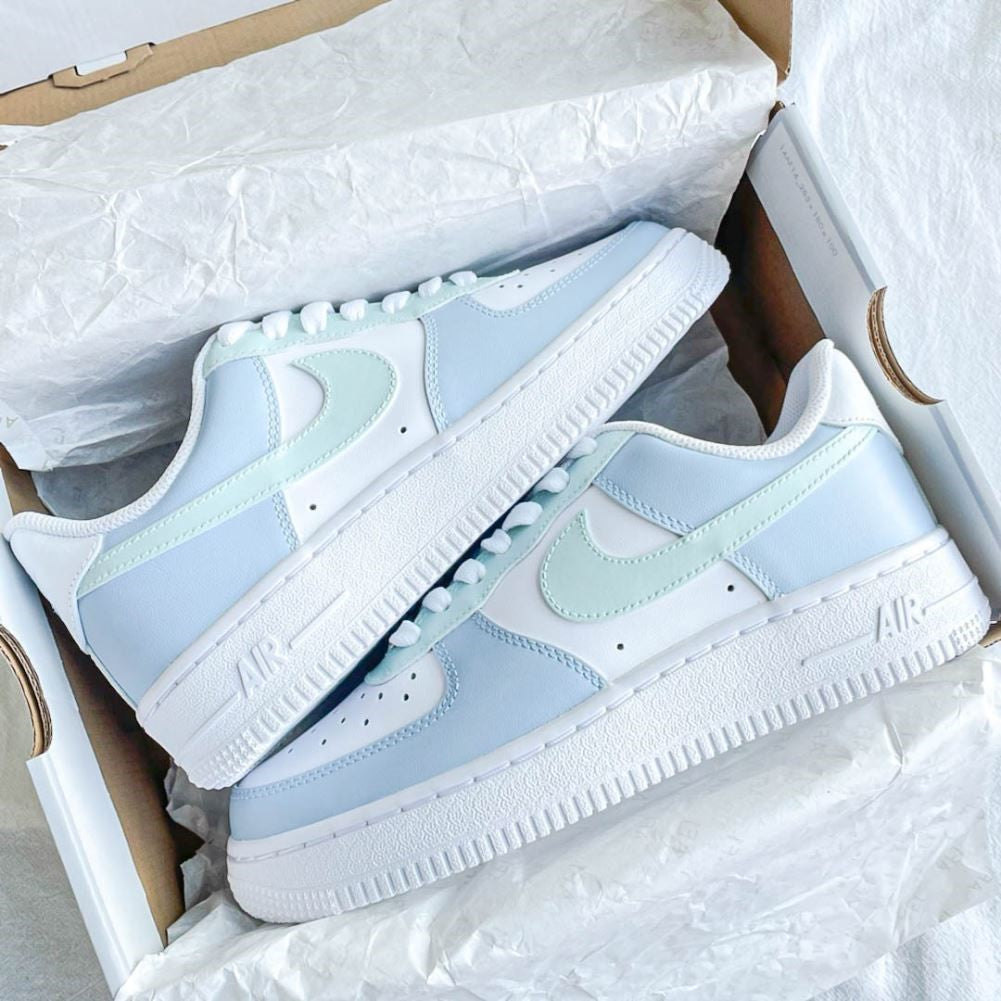 Blue Green Custom Sneakers Air Force 1