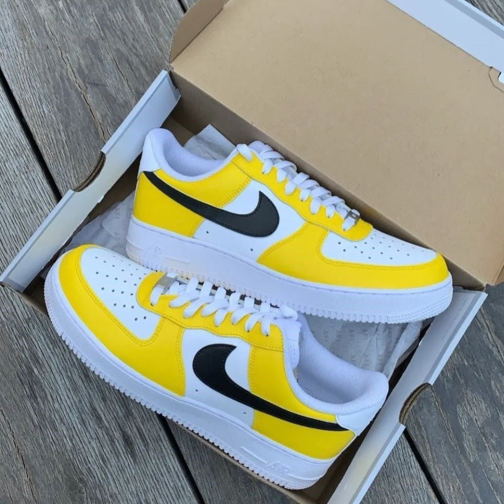 Yellow Black Custom Sneakers Air Force 1