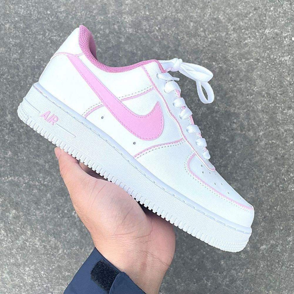 Pink Lines Custom Sneakers Air Force 1