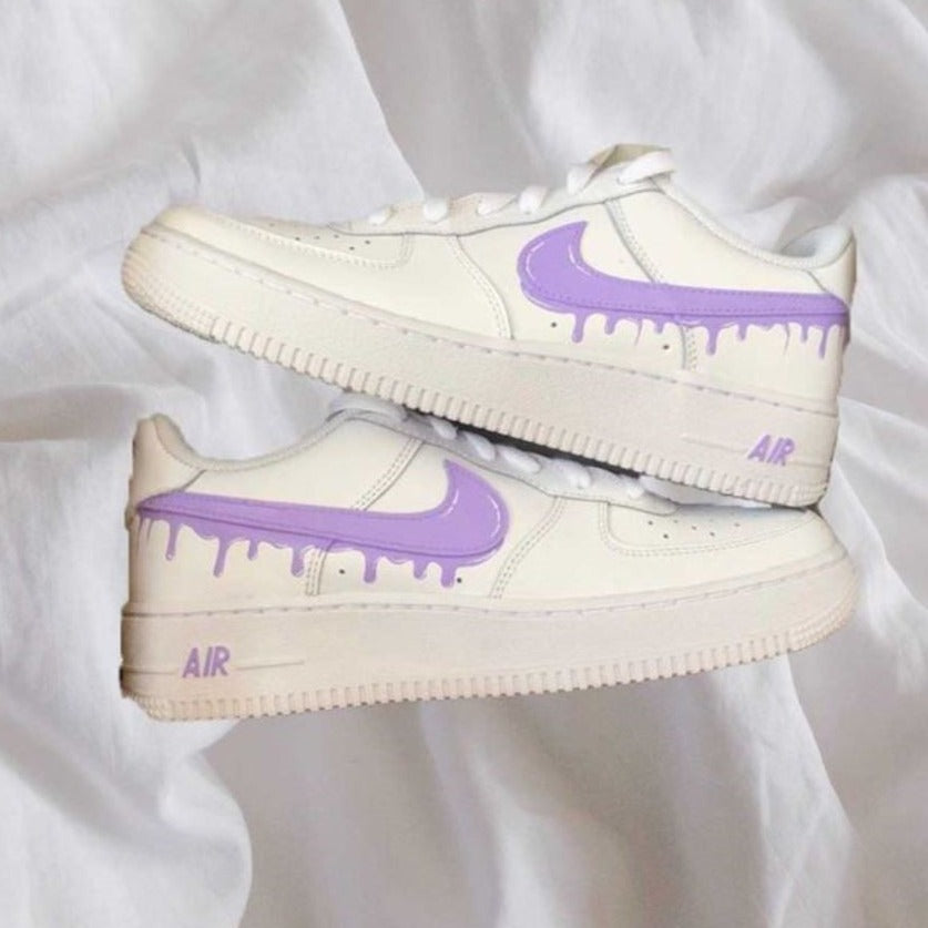 Purple Dripping Custom Sneakers Air Force 1