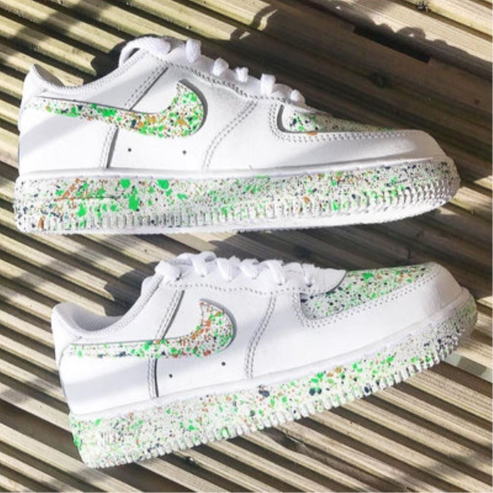 Green Brown Splash Custom Sneakers Air Force 1