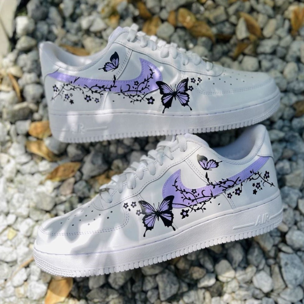 Purple Butterfly Custom Sneakers Air Force 1