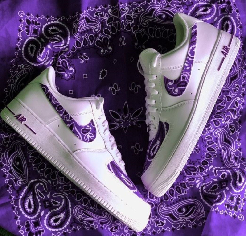 Purple Bandana Custom Sneakers Air Force 1