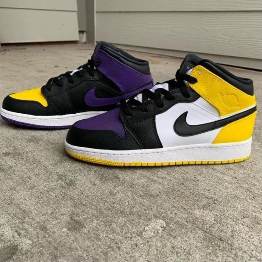 Yellow Purple Sneakers Custom Air Jordan 1