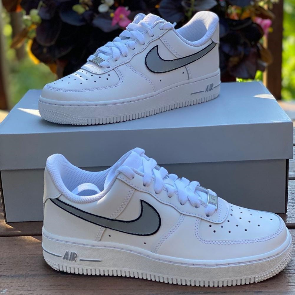 Grey Black Custom Sneakers Air Force 1