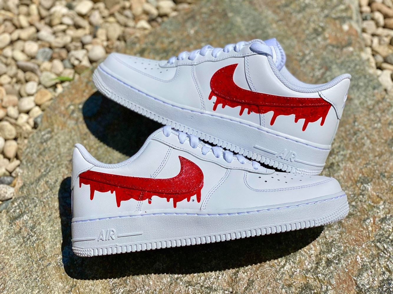 Red Dripping Custom Sneakers Air Force 1