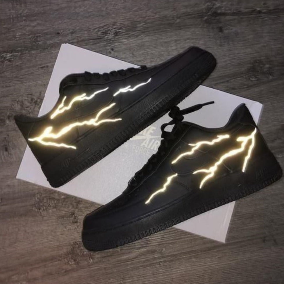 Reflective Yellow Lightning Custom Sneakers Air Force 1