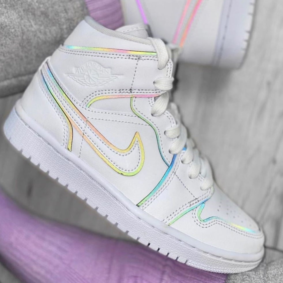 Colorful Reflective Custom Sneakers Air Jordan 1