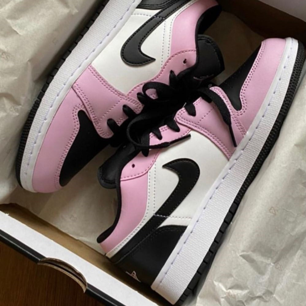 Pink Black Custom Sneakers Air Jordan 1 Low