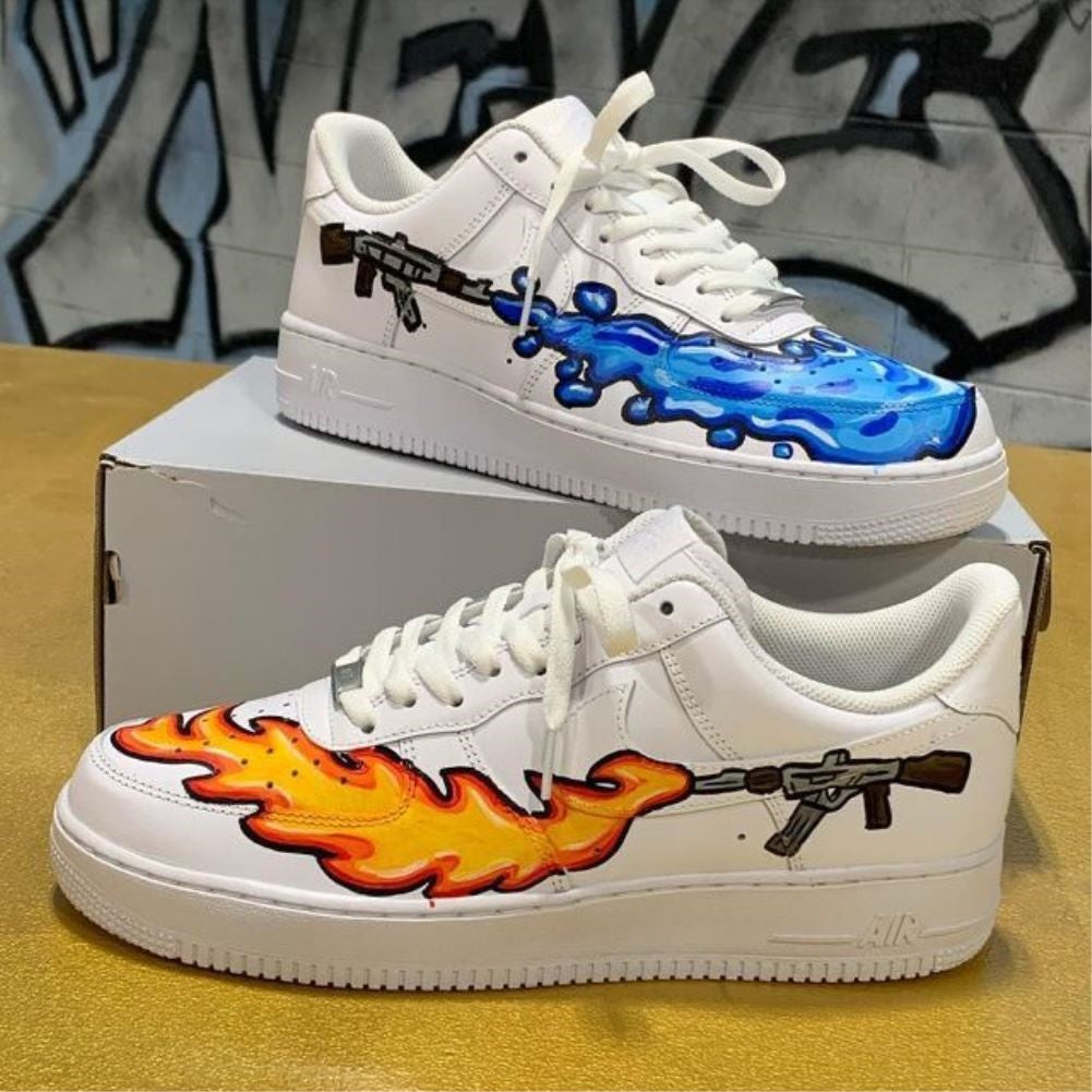 Water Fire Gun Custom Sneakers Air Force 1