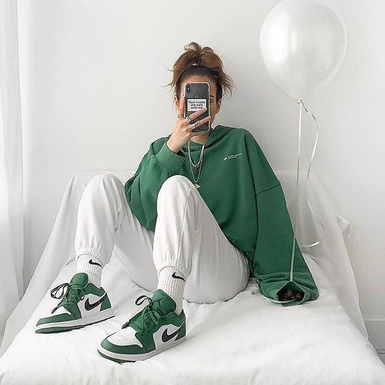 Luck Green Sneakers Custom Air Jordan 1 Low