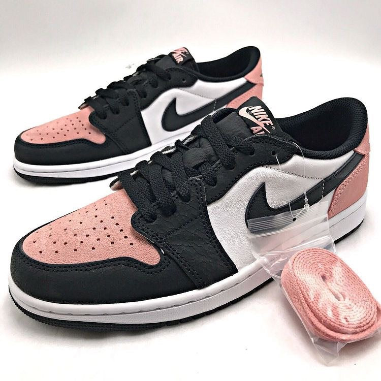 Velvet Pink Black Sneakers Custom Air Jordan 1 Low