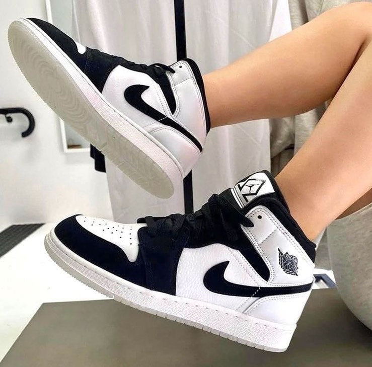 White Black Sneakers Custom Air Jordan 1