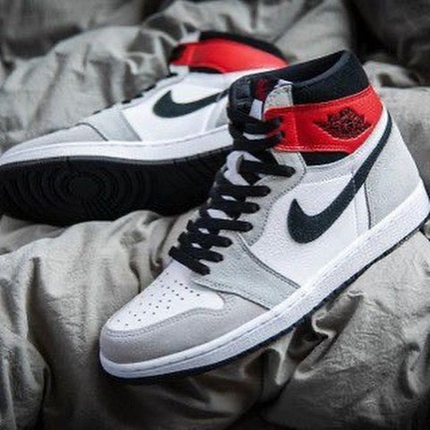 Grey Red Sneakers Custom Air Jordan 1