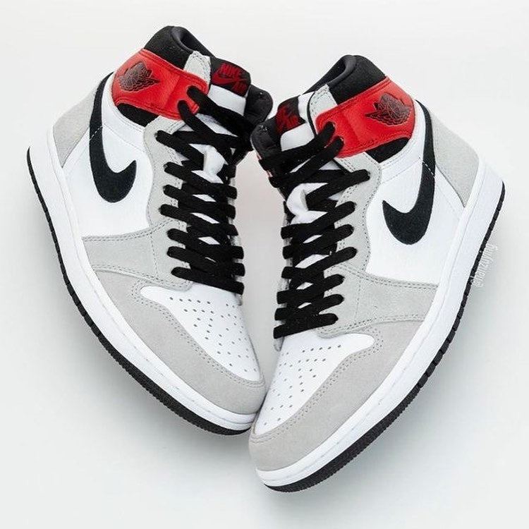 Grey Red Sneakers Custom Air Jordan 1