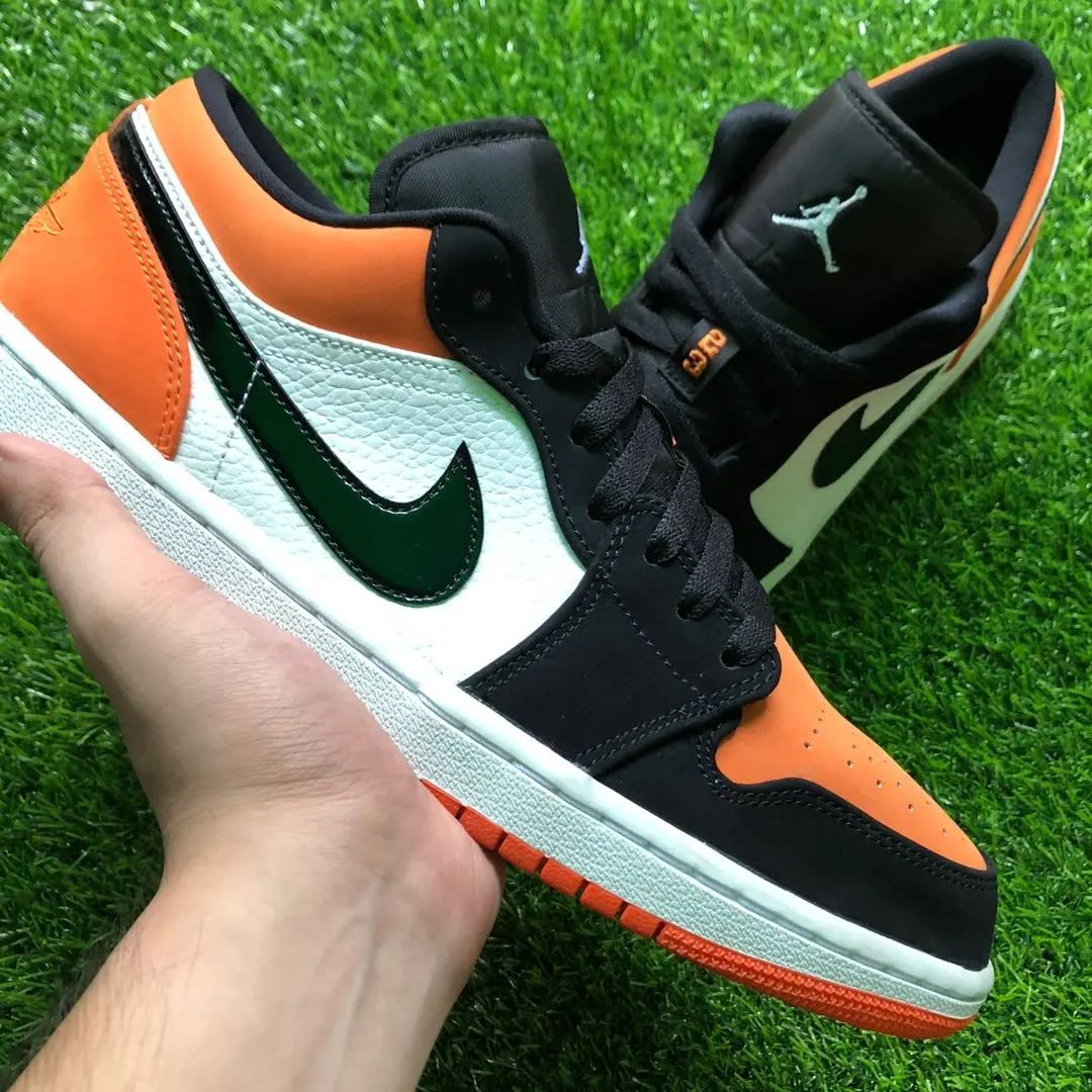 Orange Black Sneakers Custom Air Jordan 1 Low