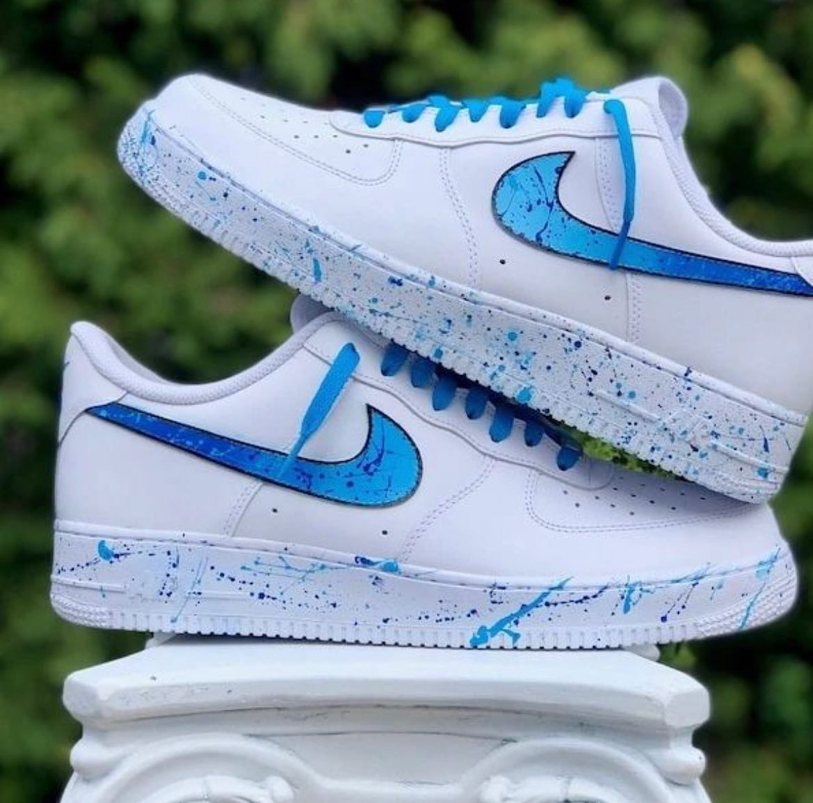 Blue Splash Custom Sneakers Air Force 1