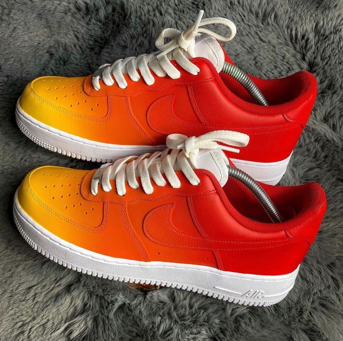 Red Orange Custom Sneakers Air Force 1