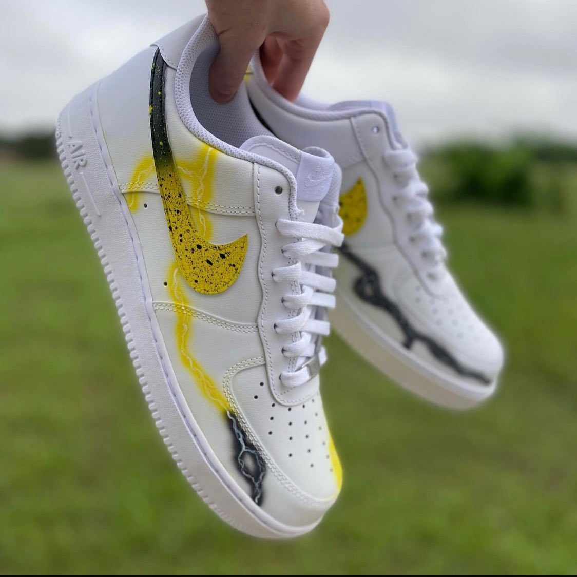 Yellow Lightning Custom Sneakers Air Force 1