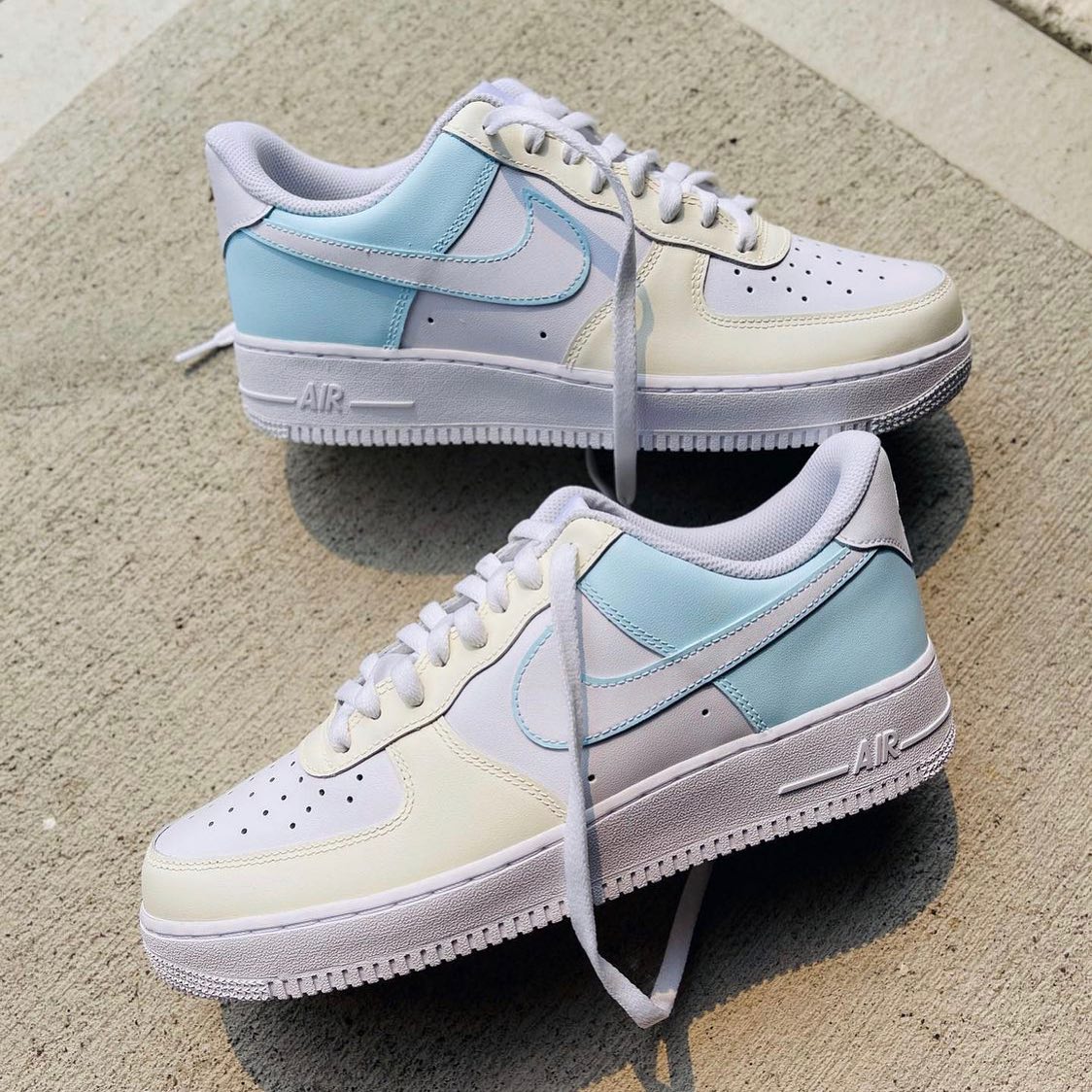 Yellow Blue Custom Sneakers Air Force 1