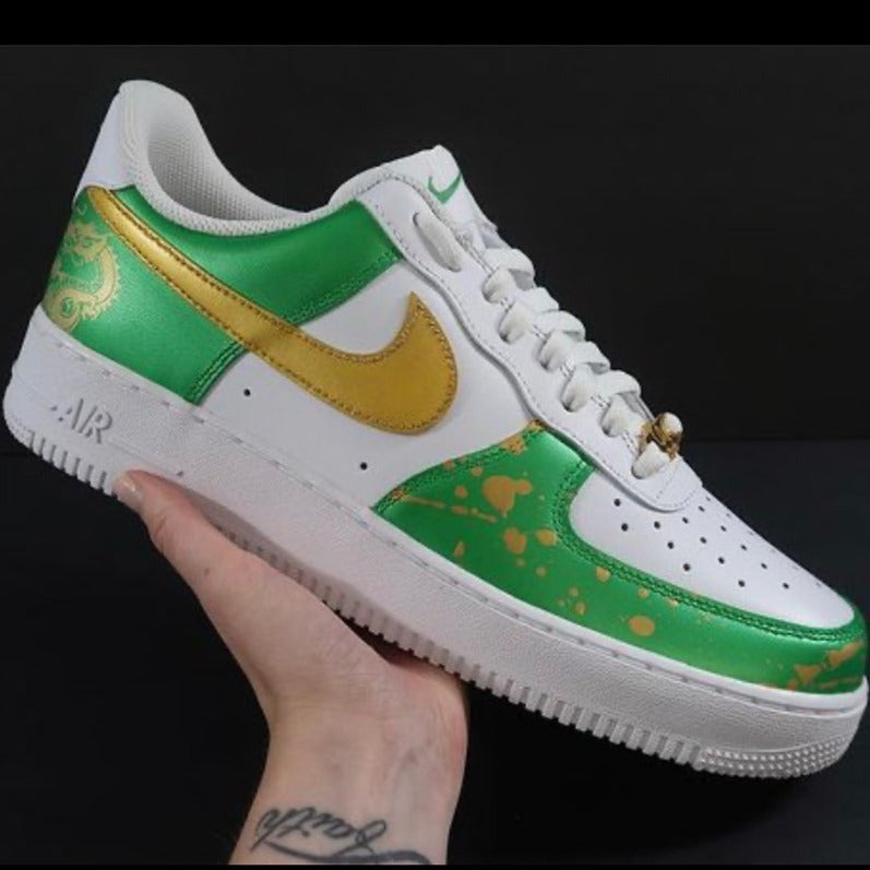 Green Gold Custom Sneakers Air Force 1