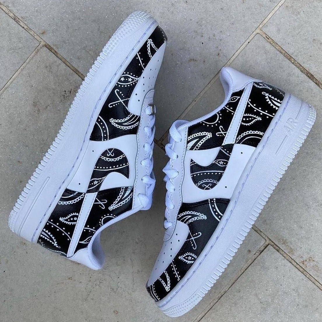 Bandana Black Custom Sneakers Air Force 1