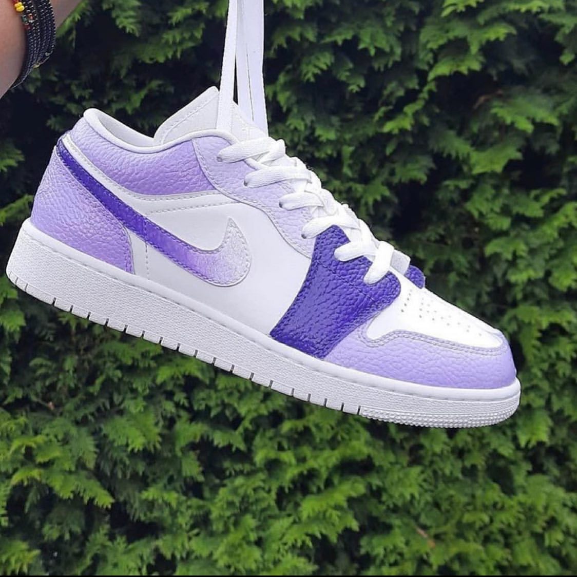 Gradient Lavender Purple Custom Sneakers Air Jordan 1 Low