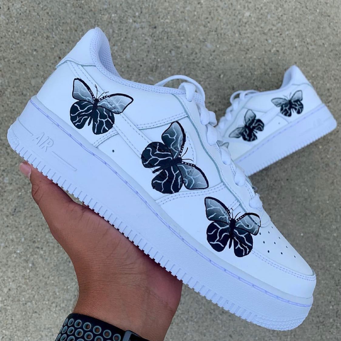 Black Butterflies Custom Sneakers Air Force 1