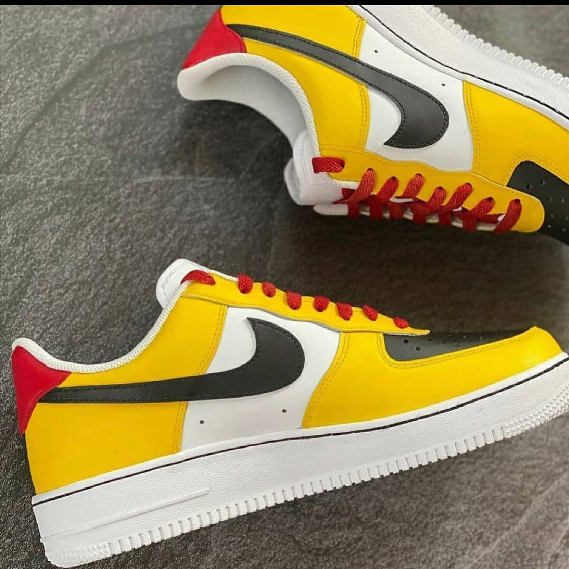 Yellow Black Custom Sneakers Air Force 1