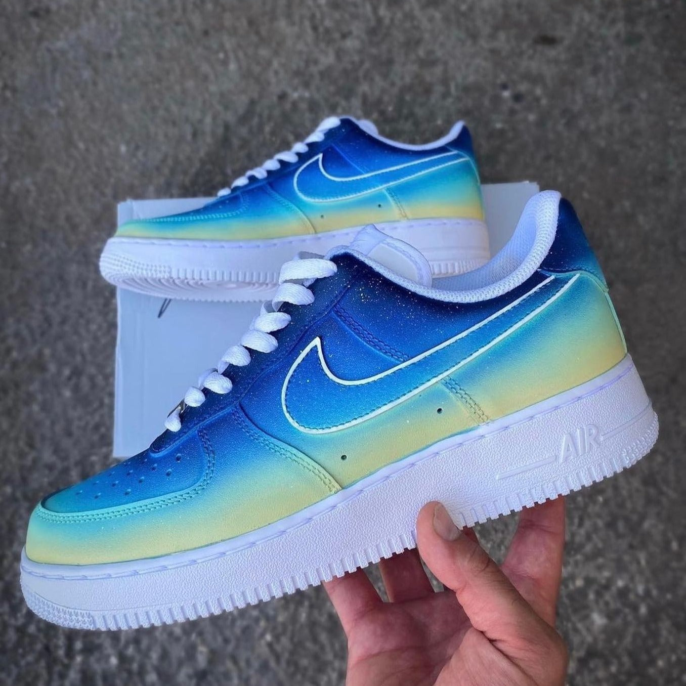 Blue Yellow Starry Custom Sneakers Air Force 1