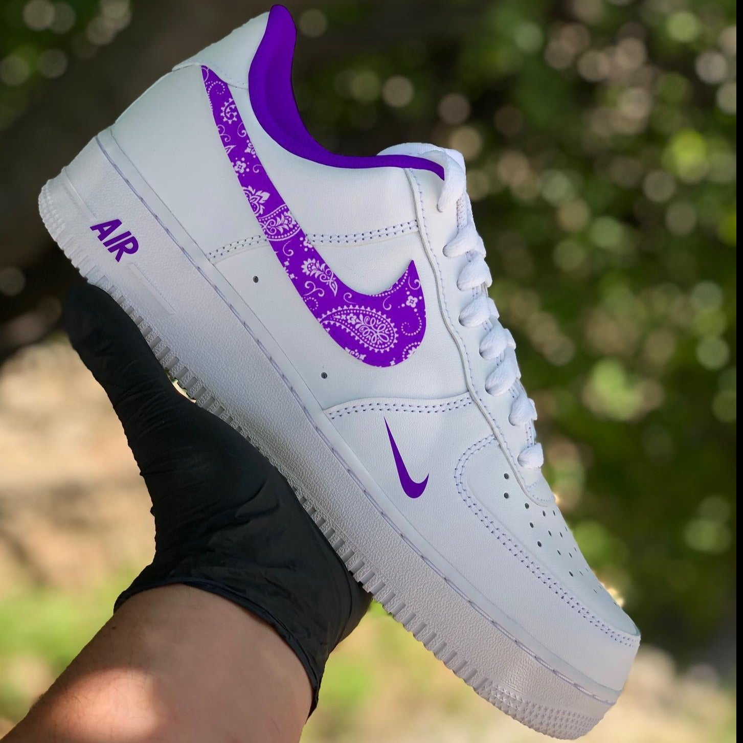 Purple Bandana Custom Sneakers Air Force 1