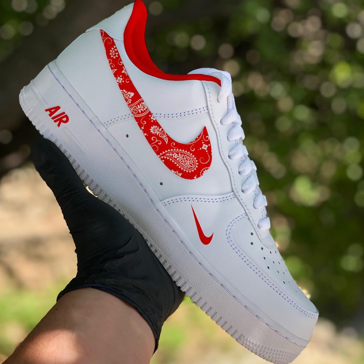 Red Bandana Custom Sneakers Air Force 1