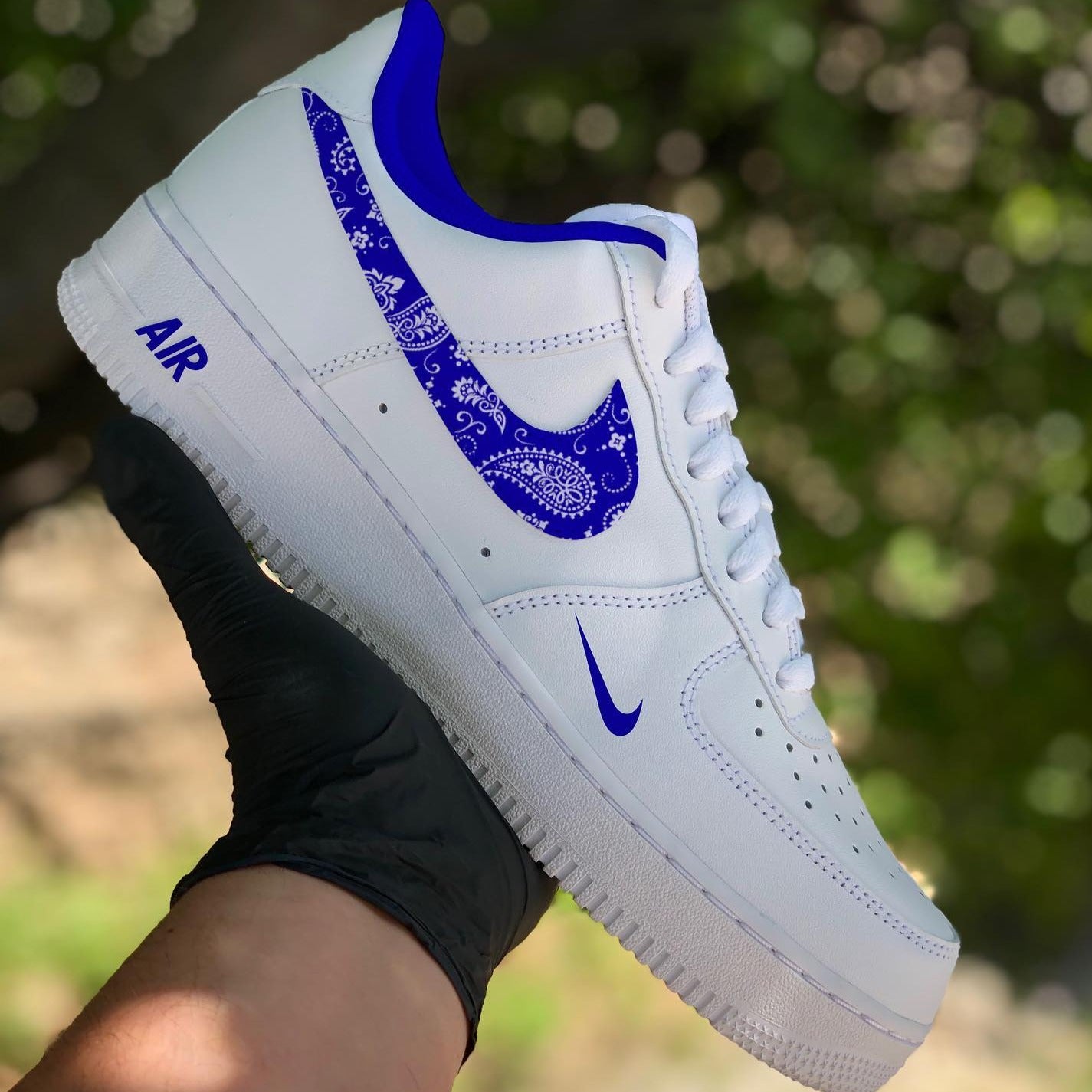 Royal Blue Bandana Custom Sneakers Air Force 1