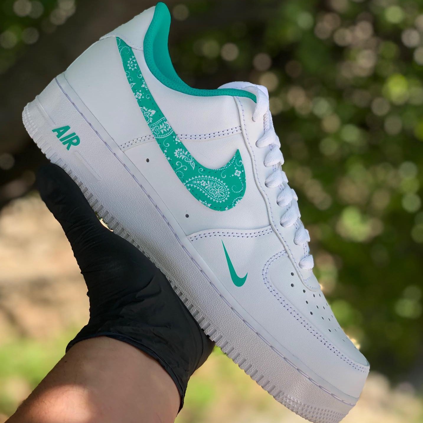 Mint Green Bandana Custom Sneakers Air Force 1