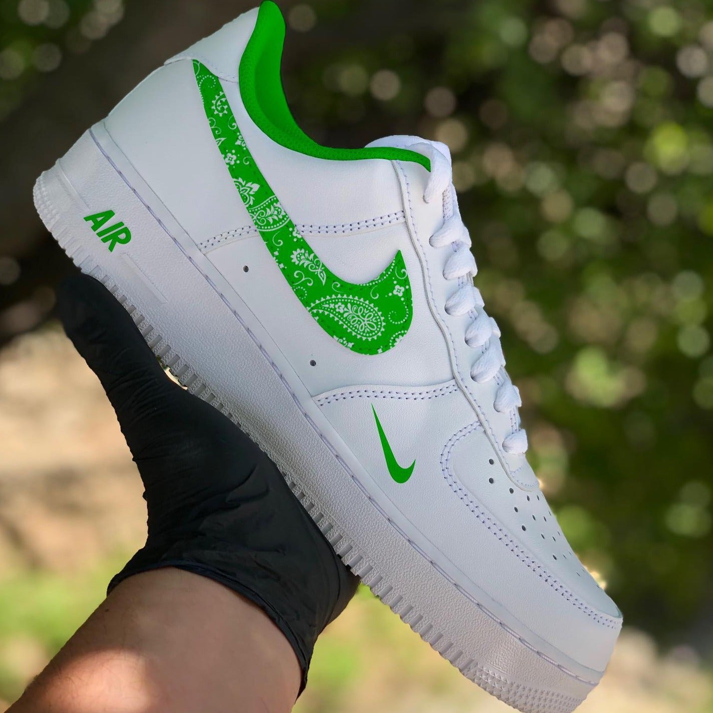 Green Bandana Custom Sneakers Air Force 1