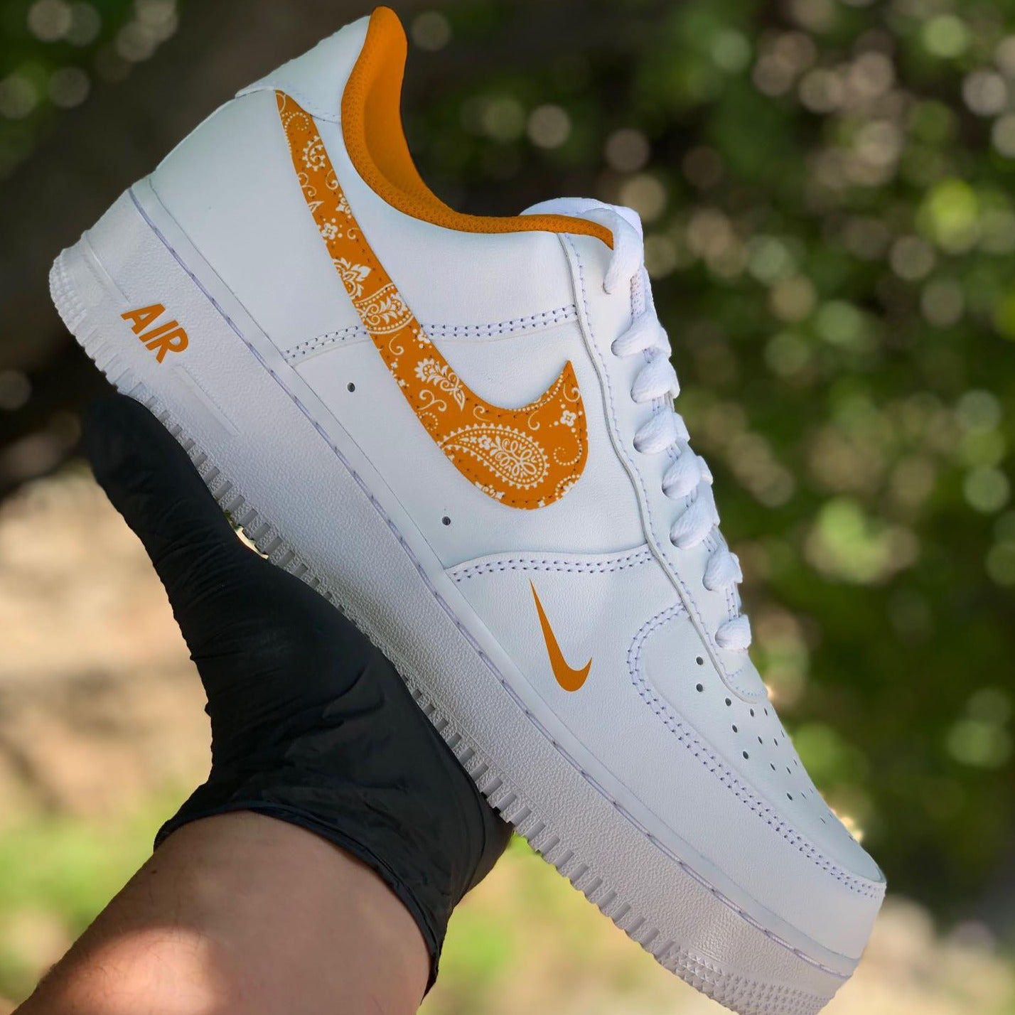 Orange Bandana Custom Sneakers Air Force 1