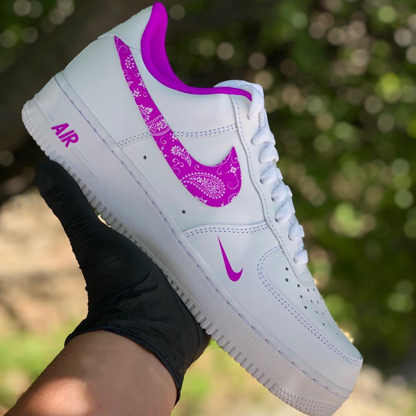 Purple Bandana Custom Sneakers Air Force 1