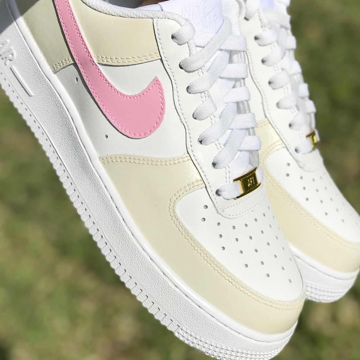 Beige Pink Custom Sneakers Air Force 1