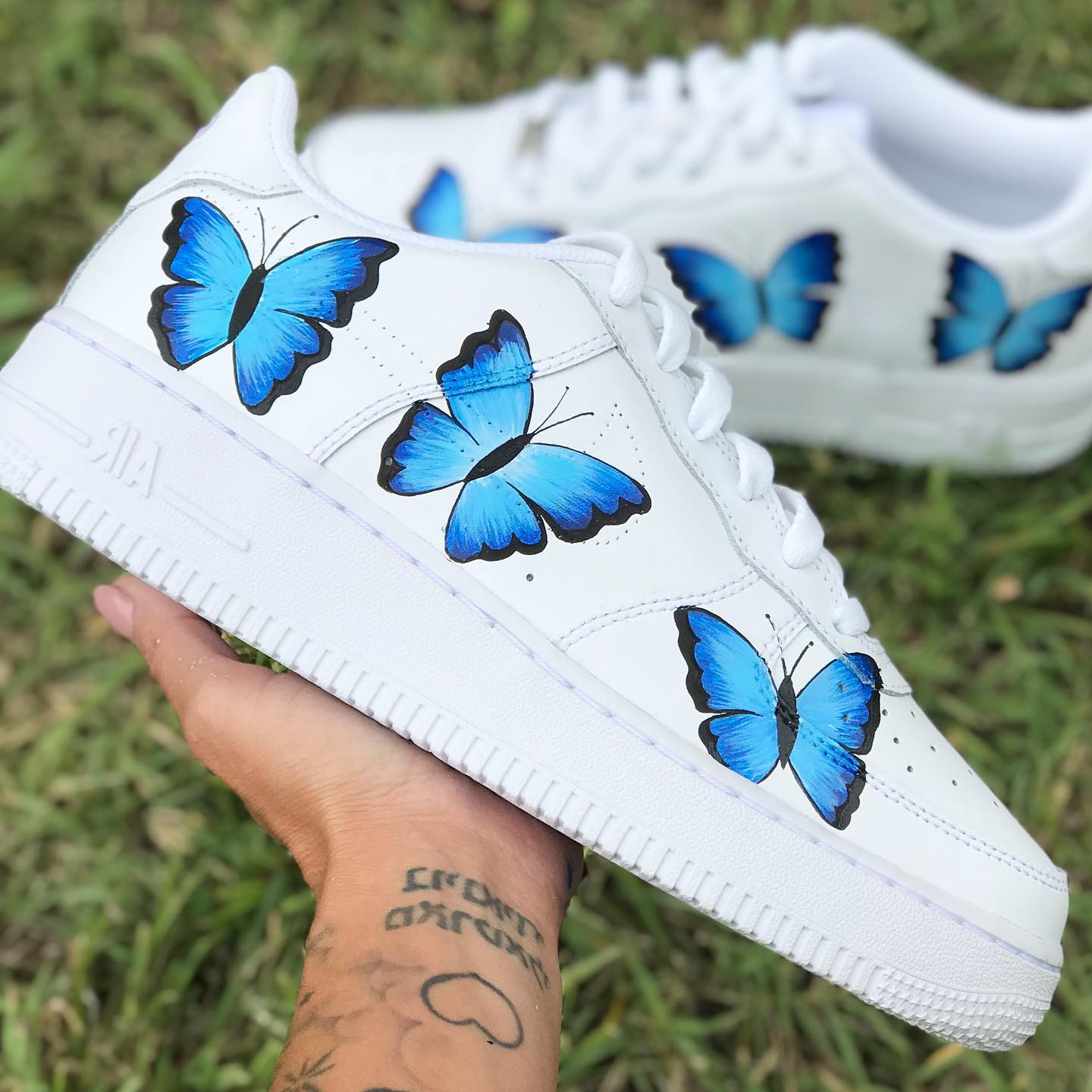 Blue Butterflies Custom Sneakers Air Force 1