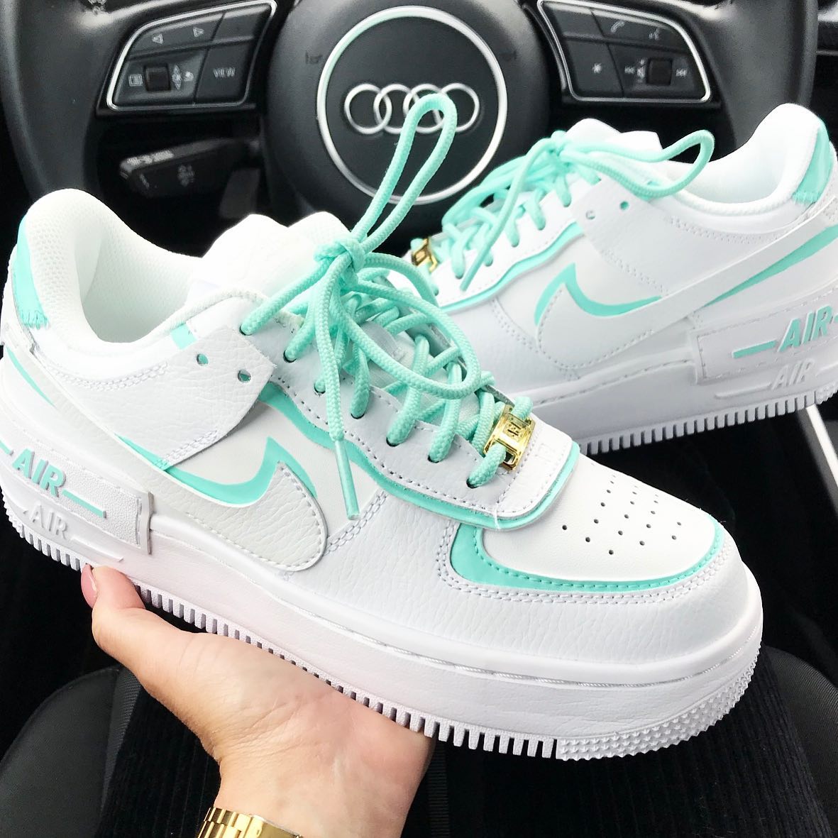 Mint Green Shadow Custom Sneakers Air Force 1