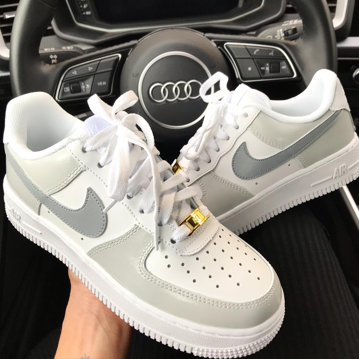 Grey Smooth Custom Sneakers Air Force 1