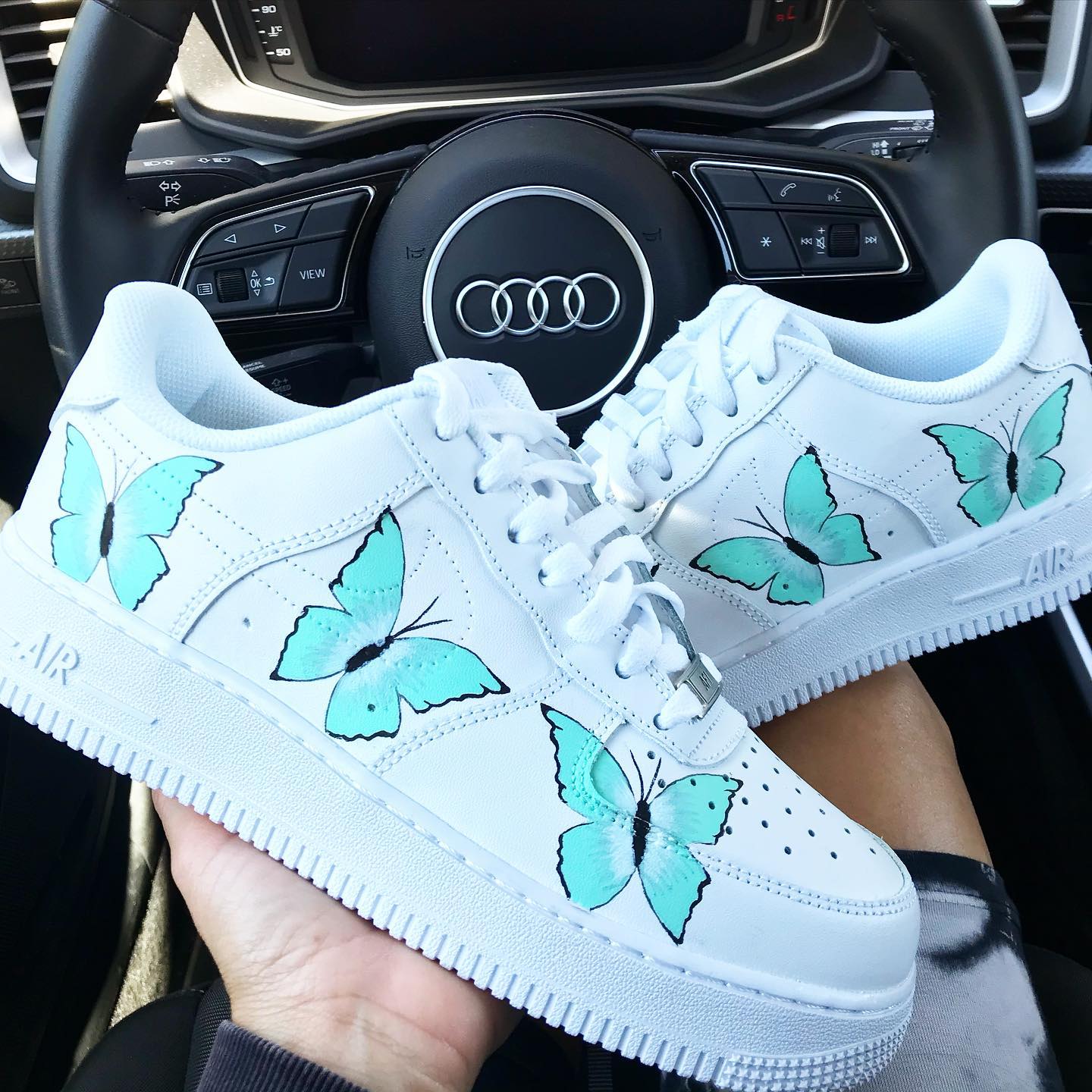 Green Butterflies Custom Sneakers Air Force 1