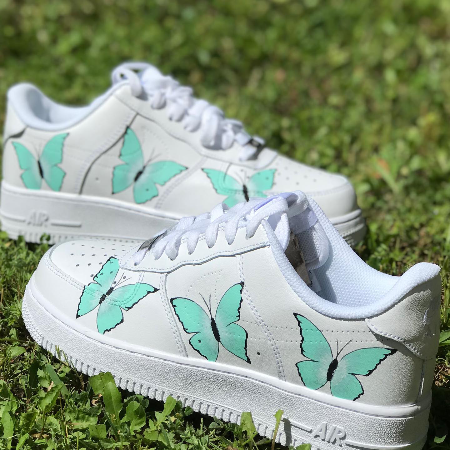 Green Butterflies Custom Sneakers Air Force 1