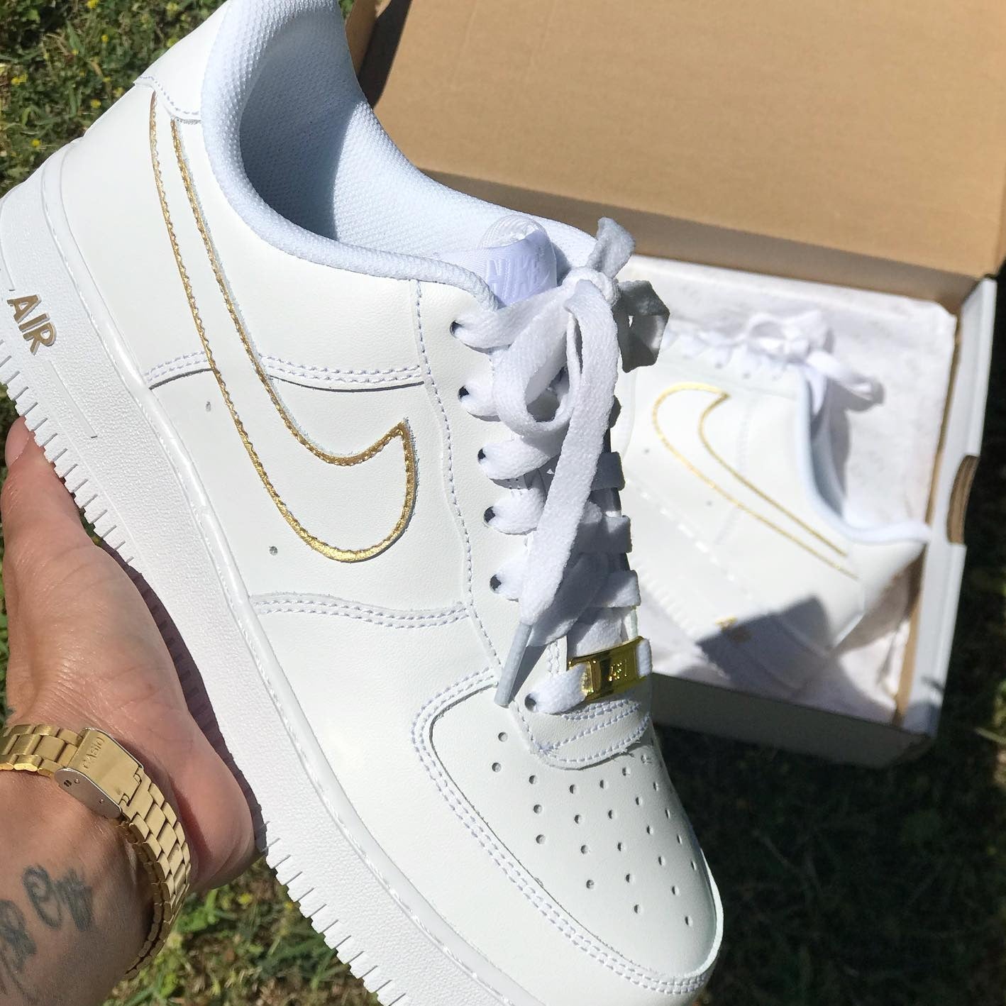 Golden Custom Sneakers Air Force 1