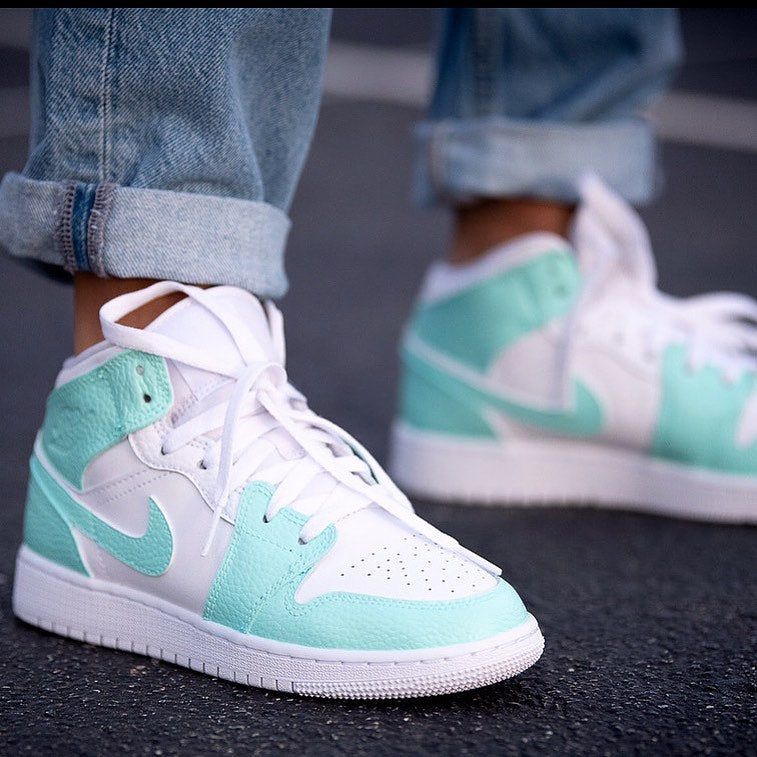 Mint Green Custom Sneakers Air Jordan 1