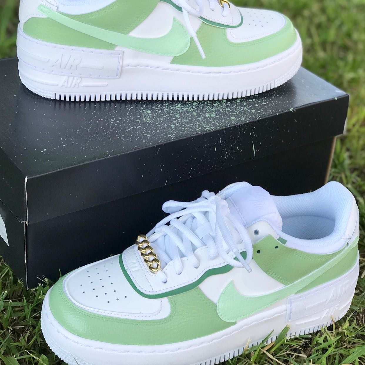 Sage Green Custom Sneakers Air Force 1