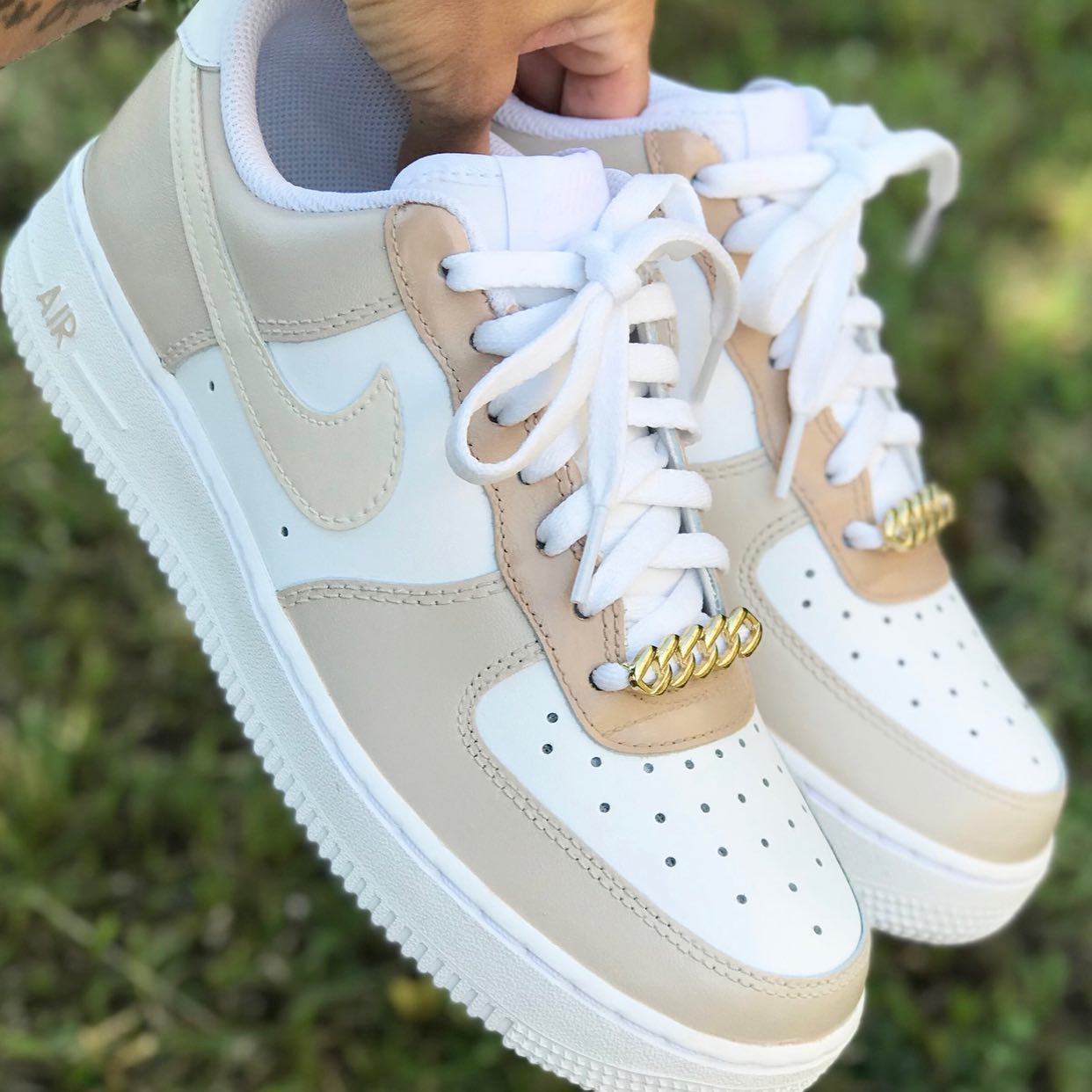 Brown Beige Custom Sneakers Air Force 1