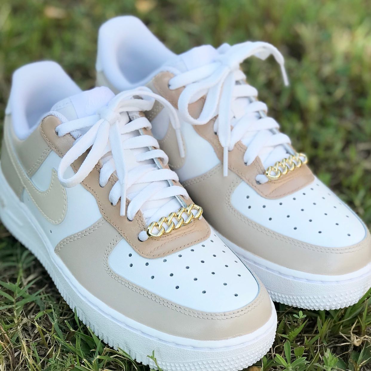 Brown Beige Custom Sneakers Air Force 1