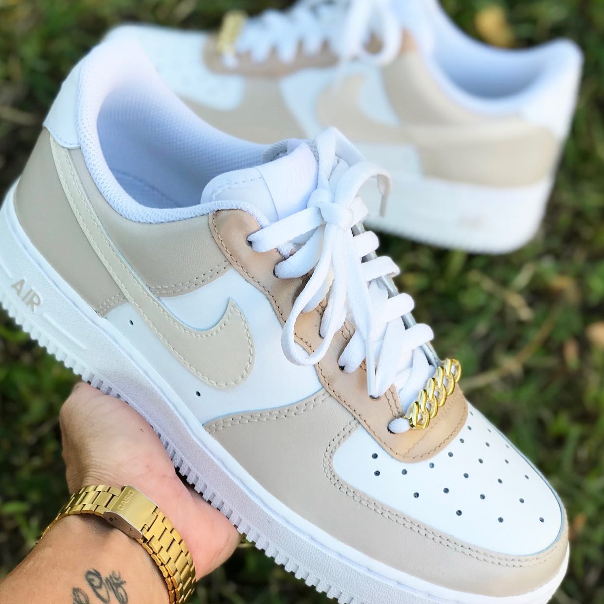 Brown Beige Custom Sneakers Air Force 1