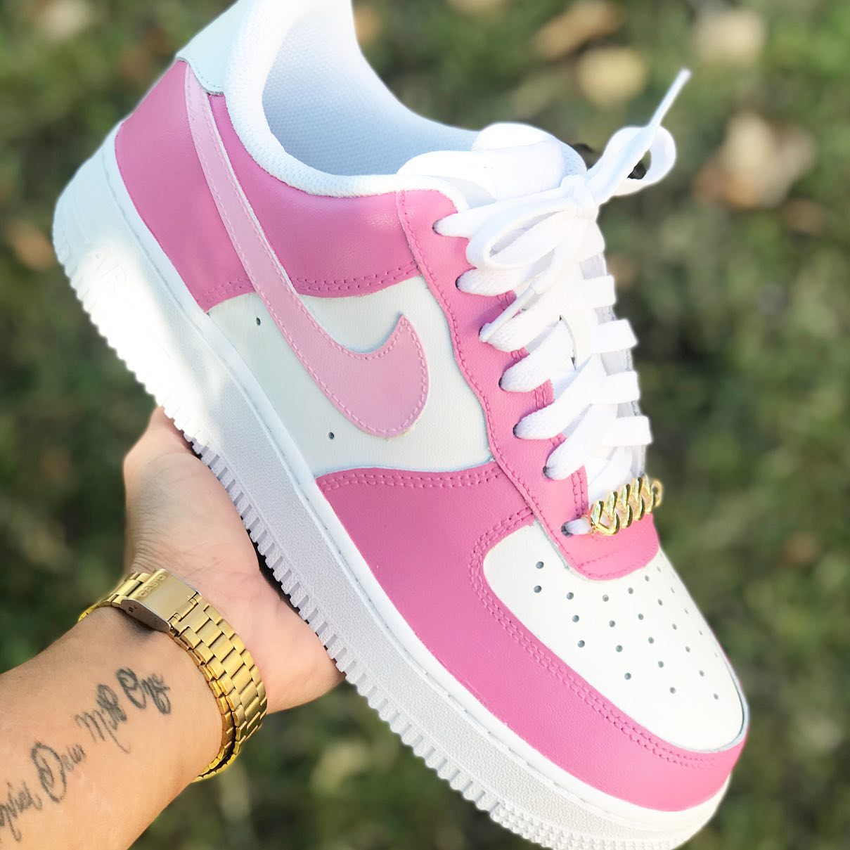 Pink Custom Sneakers Air Force 1